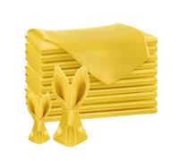 12 Pezzi Tovaglioli Stoffa 43 X 43cm Tovaglioli in Sateen Riutilizzabili Tovaglioli di Stoffa Morbidi e Confortevoli in Sateen per la Decorazione Della Tavola, Matrimonio, Cena (Giallo)