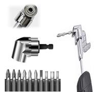 12 Pezzi Trapano Mandrino Avvitatore Angolare Kit, 105 Gradi Prolunga Accessori Snodo Avvitatore, 1/4" Porta Inserti per Punte Adattatore