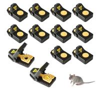 12 pezzi trappola per topi, trappola per topi a pedale falso formaggio migliorato, dente di sega altamente Sensibile, riutilizzabile, topo nero per la casa e il giardino, 11,2 × 4,8 × 5,6 cm