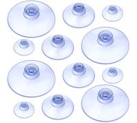12 Pezzi Ventose Trasparenti 45mm 30mm 20mm Cuscinetti Ventose Senza Ganci Ventose per Finestre con Testa a Fungo Ventose in PVC Ventose in Plastica con Bottoni Rotondi per Bagno, 3 Taglie