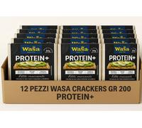 12 Pezzi Wasa Protein+ Crackers 200g - Fette Croccanti Ricche di Proteine