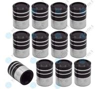 12 Pezzi YOU.S Tappi Valvola In Alluminio Argento-Nero Guarnizione Auto PKW LKW