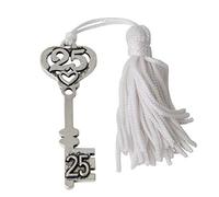 12 PEZZI ZAMA Chiave con nappina 25 anni MATRIMONIO nozze argento DECORA