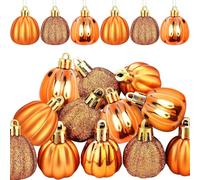 12 Pezzi Zucche Decorative da Appendere per Halloween, Mini Zucche Artificiali, Autunno da Appendere di Albero, per Autunno, Ringraziamento, Halloween, Natale, Festa, Decorazione per la Casa
