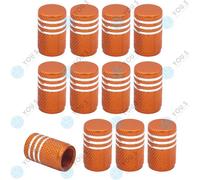 12 Pezzo You.S Alluminio Coperture Valvole Arancione con Guarnizione Per Auto