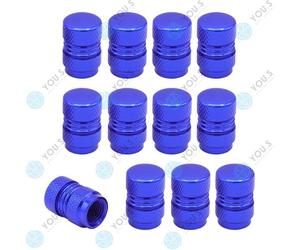 12 Pezzo You.S Alluminio Coperture Valvole Blu con Guarnizione per Camion Auto