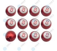 12 Pezzo You.S Coperture Valvole Palla Biliardo 8 Rot per Auto Camion Moto Bici
