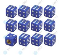 12 Pezzo You.S Plastica Blu Dado Coperture Valvole con Guarnizione Auto Pkw