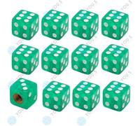 12 Pezzo You.S Plastica Verde Dado Coperture Valvole con Guarnizione Auto Pkw