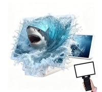 12" Phone Screen Magnifier - HD Big Screen Amplifier for Cell Phone, Foldable Mobile Phone Stand for Movies & Videos, Portable Pocket Cinema for All Smartphones(White)