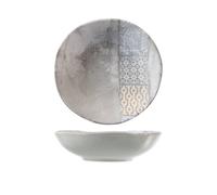 H&h set 12 piatti fondi malaga in stoneware decorato cm 20