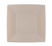 12 Piatti quadrati grandi lavabili per microonde tortora 29x29 cm