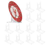 12 piccoli espositori in acrilico trasparente, in acrilico trasparente, espositori in plastica trasparente, supporto multifunzionale regolabile per foto, piatti, carte, telefoni e libri