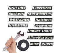 12-Piece Magnetic Toolbox Labels, 3D-Printed Tags With Magnet Stickers, 3D Printed Toolbox Drawer Labels, Universal ToolboxLabels With Magnetic Adhesive, Easy-to-Read Printing, Quickly Identify