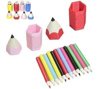 12-Piece Mini Colored Pencil Set for Dollhouses and DIY Miniature Scenes,Ultra-Realistic Tiny Pencils with Mini Storage Case,Tiny Colored Pencils for Desk Decor, Art Studio Display (A-2Pcs)