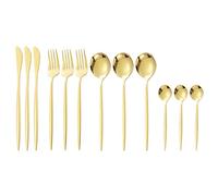 12 Pièces Ensemble De Vaisselle Couverts Cuillères Couteaux Fourchettes Miroir Poli 410 En Acier Inoxydable Argenterie Ensemble De Couverts Pour La Maison Restaurant Lavable Au Lave-vaisselle(Oro)