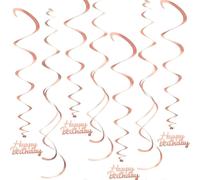 12 Pieces Hanging Swirls Party Decorations - Rose Gold