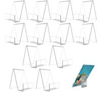 12 Pièces Porte-Livres Acrylique Transparent Léger et Résistant, Présentoir en Facile Nettoyer pour Poster, Albums Photos, Menus, Magazines, Carnets, Œuvres Art, Brochures, Tablettes et Téléphones