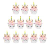12 Pirottini per Muffin Carta Unicorno, Decorazioni per Cupcake e Dolci, Ideale per Feste di Compleanno Bambini e Party a Tema, Set Decorativo per Muffin e Pasticceria