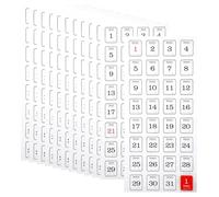 12 planner mensili adesivi con numeri di calendario trasparenti, adesivi per numeri di calendario, adesivi per numeri giornalieri, accessori decorativi per personalizzare planner non datati,