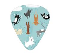 12 plettri con stampa di cani e gatti con scatola organizer, 3 diversi spessori, accessori per chitarra (0,46 mm, 0,71 mm, 0,96 mm)