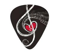 12 plettri con stampa di simboli musicali per chitarra, con scatola organizer, 3 diversi spessori, accessori per chitarra (0,46 mm, 0,71 mm, 0,96 mm)