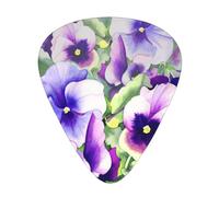 12 plettri con stampa viola del pensiero per chitarra, con scatola organizer, 3 diversi spessori, accessori per chitarra (0,46 mm, 0,71 mm, 0,96 mm)
