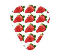 12 plettri per chitarra a forma di fragola, con scatola organizer, 3 diversi spessori, accessori per chitarra (0,46 mm, 0,71 mm, 0,96 mm)