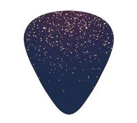 12 plettri per chitarra, blu navy con stampa cielo e stelle, con scatola organizer, 3 diversi spessori, accessori per chitarra (0,46 mm, 0,71 mm, 0,96 mm)
