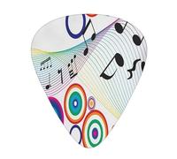 12 plettri per chitarra con note musicali in colori arcobaleno, plettri in celluloide, classici triangoli per chitarra acustica, elettrica, basso, inclusi 0,46 mm, 0,71 mm, 0,96 mm