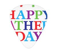 12 plettri per chitarra con stampa di stelle e scritta "Happy Fathers Day", con scatola organizer, 3 diversi spessori, accessori per chitarra (0,46 mm, 0,71 mm, 0,96 mm)