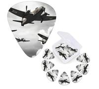 12 plettri per chitarra custodia per plettri per chitarra, plettro per chitarra della seconda guerra mondiale, plettro per chitarra elettrica, plettro per chitarra acustica e basso (0,46 mm, 0,71 mm