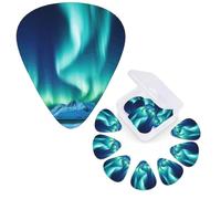 12 plettri per chitarra custodia per plettri per chitarra, plettro per chitarra Northern Lights, plettro per chitarra elettrica, plettro per chitarra acustica, plettro per basso (0,46 mm, 0,71 mm, 0