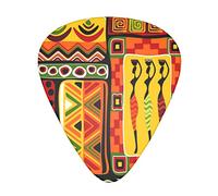 12 plettri per chitarra inclusi sottili di medio spessore pesante africano a righe stampate plettri per basso elettrico chitarre acustiche Ukulele