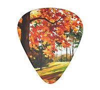 12 plettri per chitarra inclusi sottili di medio spessore pesante albero autunnale stampato plettri per basso chitarra acustica elettrica Ukulele