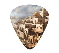 12 plettri per chitarra Israel At The Tower of David, spessore 0,46 mm/0,71 mm/0,96 mm, con custodia per chitarra acustica-elettrica, ukulele, basso