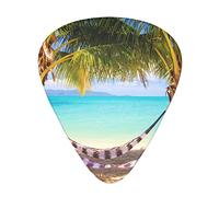 12 plettri per chitarra Tropical Beach Hammock 3 diversi spessori, triangolo classico, per chitarra acustica, chitarra elettrica, basso