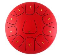 12 Pollici 11 Note Tamburo Di Lingua D'acciaio, Con Martello, Bacchetta E Staffa, Manica Di Barretta Di Gomma, Borsa Da Viaggio, Per Campeggio Yoga Meditation Music Therapy (Color : Red)