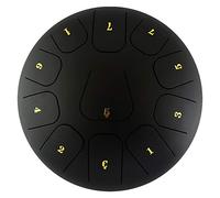 12 Pollici 11 Note Tamburo Di Lingua D'acciaio, Con Martello, Bacchetta E Staffa, Manica Di Barretta Di Gomma, Borsa Da Viaggio, Per Campeggio Yoga Meditation Music Therapy (Color : Black)