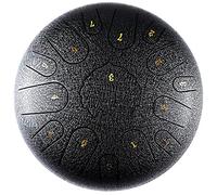 12 Pollici 13 Note Inossidabile Della Linguetta Del Tamburo, C Chiave Strumento A Percussione Handpan Lega Inossidabile Della Linguetta Della Batteria, For Bambini Musica Illuminismo (Color : Black)
