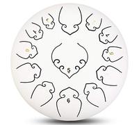 12 Pollici 13 Note Thumue Thumue Drum, C Strumento Percussioni A Chiave C Con Bastoncini, Set Di Barrette, Carry Borse E Tutorial Inglese, Per Meditazione, Musicoterapia (Color : White)