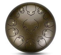 12 Pollici 13 Notes Thumue Drum, Strumento Percussioni Portatile Con Bastoncini, Set Di Barrette, Borsa Da Trasporto E Tutorial Inglese, Per Meditazione, Musicoterapia (Color : Brass)
