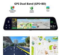 12 pollici 4G navigazione GPS per auto specchietto retrovisore DVR telecamera Wif Android 8.1HD 1080P Dash Cam videoregistratore ADAS monitoraggio del parcheggio