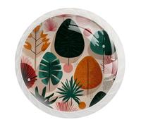 12 pomelli estetici moderni con palma tropicale senza cuciture, rotondi in cristallo per cassetti, comò, guardaroba, maniglie per casa, cucina, 3,5 x 2,8 cm