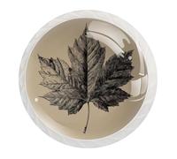 12 pomelli per armadietti, stile vintage, a forma di foglia d'acero, rotondi, in vetro cristallo, per cassetti e armadi, per casa, cucina, 3,5 x 2,8 cm