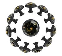 12 pomelli per cassetti, stile bohémien, con costellazioni magiche ed erbe, sfondo 35 mm, base nera, pomelli per armadio, porta, armadio, maniglie per cucina, camera da letto, armadio
