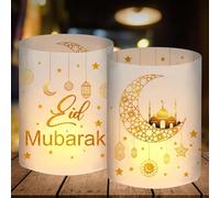 12 portacandele antivento, decorazione da tavolo, Umrah Eid Mubarak Ramadan, decorazione islamica, oro, decorazione per giuramento, stella lunare, accessorio Ramadan, regali islamici Bayram Islam,