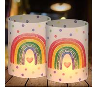 12 portacandele da tavolo per compleanno, ragazza, arcobaleno, decorazione di compleanno per ragazze, bella che tu sia da Bist decorazione per feste di compleanno per bambini, adatte per lumini o