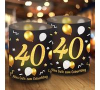 12 portacandele da tavolo per il 40° compleanno, nero oro, bello che tu sia da Bist, per candeline o candele, decorazione Happy Birthday