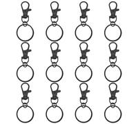 12 portachiavi a forma di aragosta, portachiavi in metallo, portachiavi a moschettone, accessori fai da te (nero)